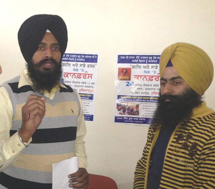 Dal Khalsa’s youth wing leaders Paramjit Singh (L) and Manjit Singh (R)