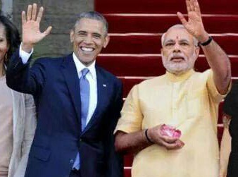 Barack Obama (L) and Narendra Modi (R)