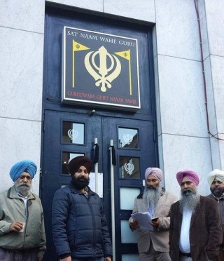 Gurdwara representatives outside Gurdwara Guru Nanak Sahib, Belgium