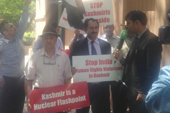 Protesters outside NSW Parliament raised concerns about the Indian prime minister's political agenda