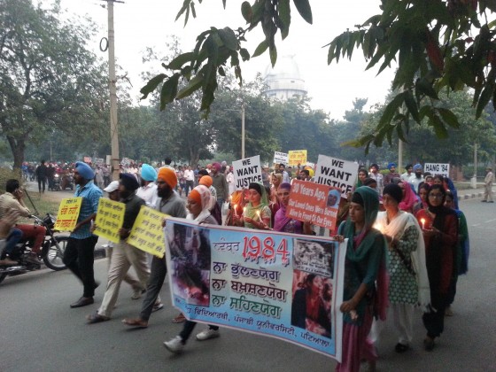 Students of various departments took part in Sikh genocide 1984 remembrance march in Punjabi University