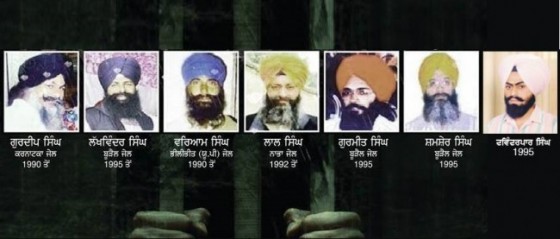 Seven of various Sikh Political Prisoners jailed in India