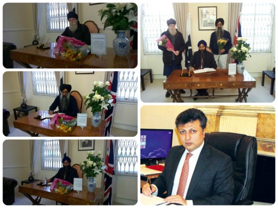 Sikh representatives sign condolence book at the Pakistan High Commission in London