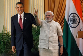 Barack Obama (L) and Narendra Modi (R)