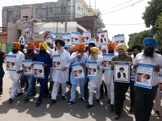 Sikh organizations hold protest march in Jalandhar demanding release of Sikh Political Prisoners