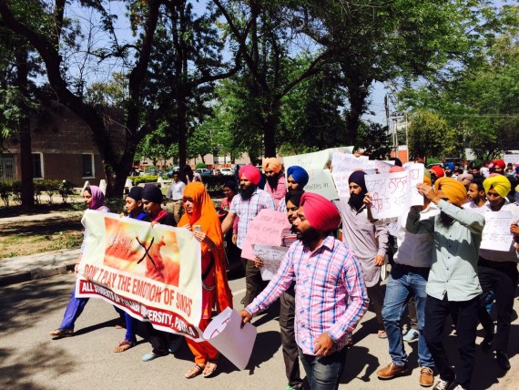 Punjabi University students protest against Nanak Shah Fakir Movie