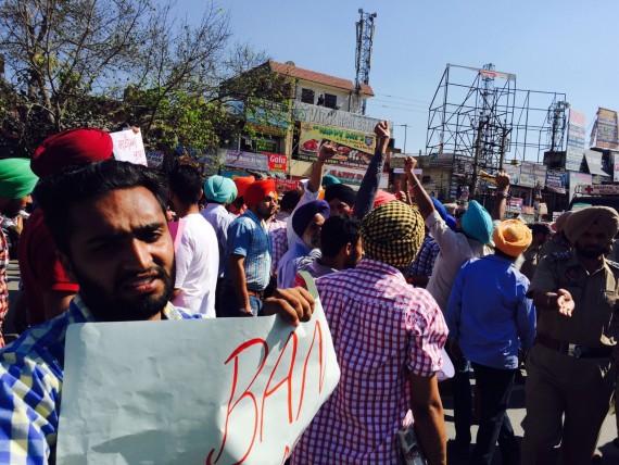 Punjabi University students protest against Nanak Shah Fakir Movie