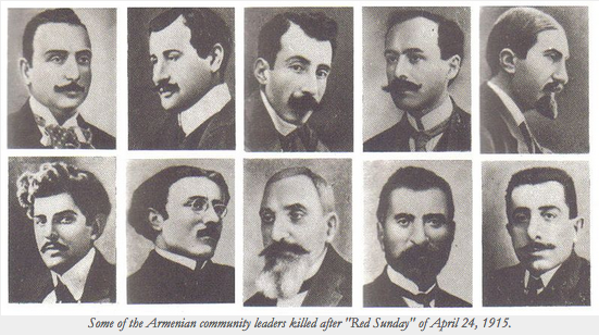 Some of the Armenian Community leaders killed after red Sunday of April 24, 1915
