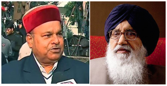 TC Gehlot (L), Parkash Singh Badal (R) [File Photos]