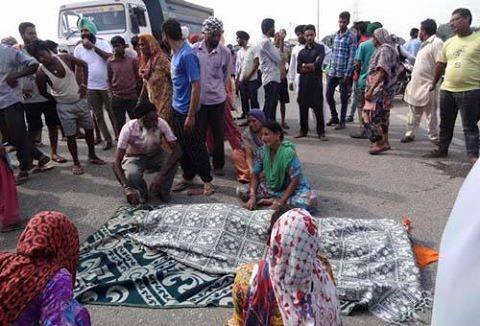 Villagers protest near Ropar Toll Plaza