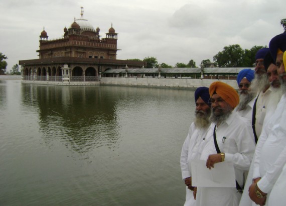 SGPC executive member Karnail Singh Panjoli and others at Mastuana