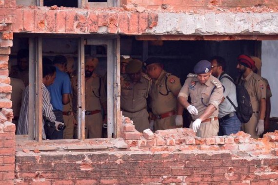 Punjab Police inspect the Dinanagar police station building after attack [File Photo]