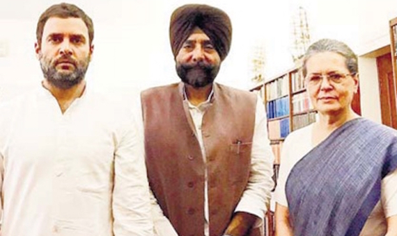 Rahul Gandhi (L), Jagmeet Brar (C) and Sonia Gandhi (R)