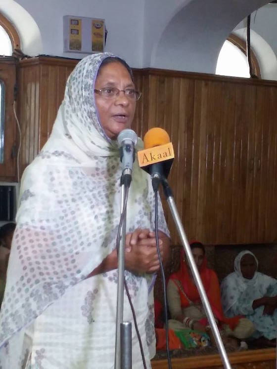 Bibi Paramjeet Kaur Khalra, wife of Shaheed Jaswant Singh Khalra.