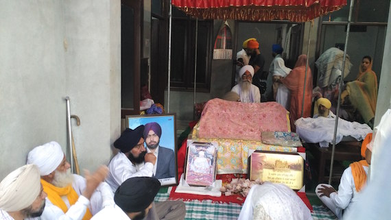 Bhog of Akhand Paath Sahib at Shaheed Gurjeet Singh's house at village Saravan