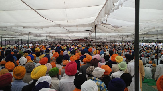 A view of gathering during Shaheedi Samgam at Bargari village