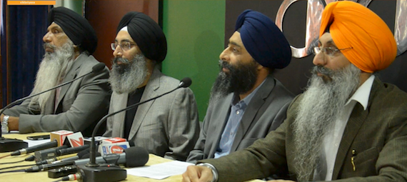 North American Sikh Delegates address a press conference at Chandigarh