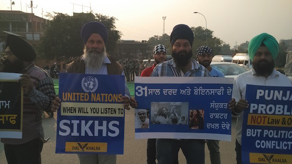 Another view of Sikh genocide 1984 remembrance demonstration at Bhandari bridge Amritsar