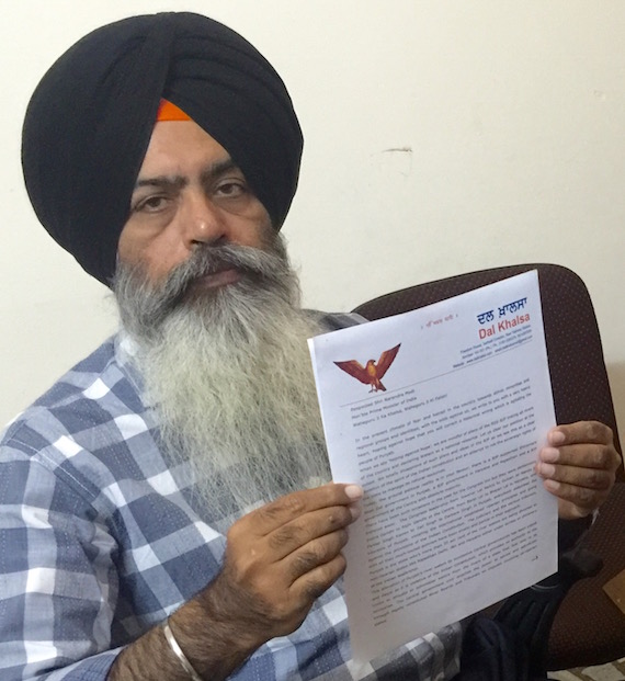 Kanwar Pal Singh shows copy of letter to Narendra Modi