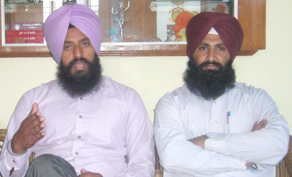 Sikh Youth of Punjab leaders Parmjeet Singh Tanda (L) informing media about the seminar