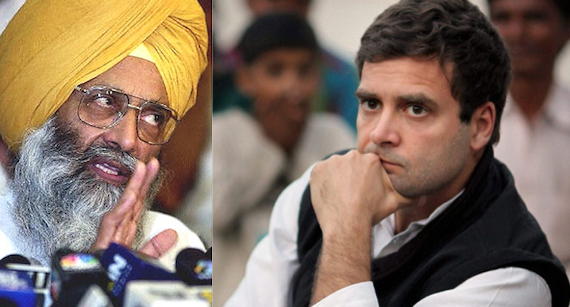 Sukhdev Dhindsa (L), Rahul Gandhi (R) [File Photos]