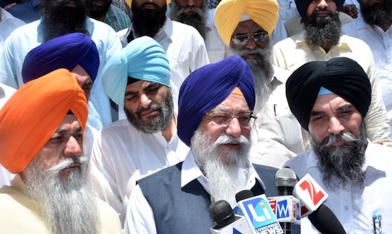 SGPC chief Avtar Singh Makkar addressing media