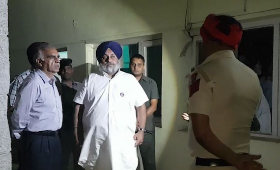 Sukhbir Badal raids police stations