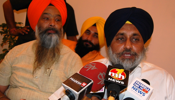 Sukhbir Badal addressing the media persons