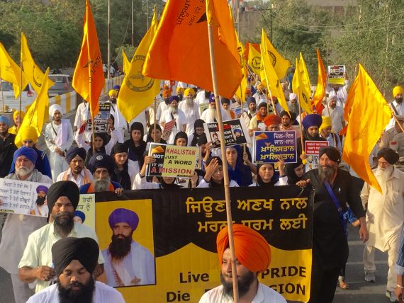 A view of Ghllughara Remembrance March by Dal Khalsa in Amritsar [6 June, 2016]