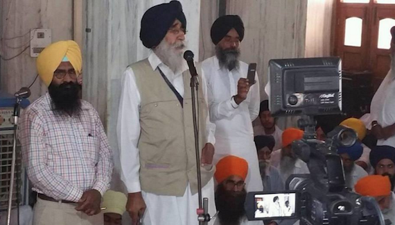 S. Simranjeet SIngh Mann addressing the SIkh Sangat at Bargari [June 01, 2016]