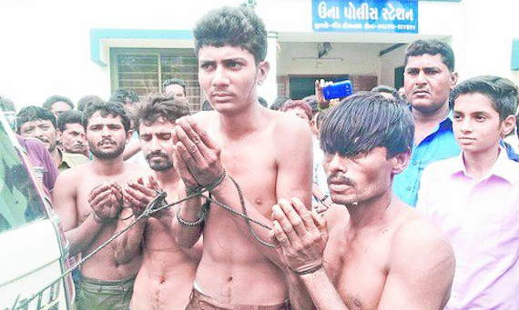 Dalits beaten in Una, Gujarat by so-called Gau Rakshaks in July 2016 [File Photo]