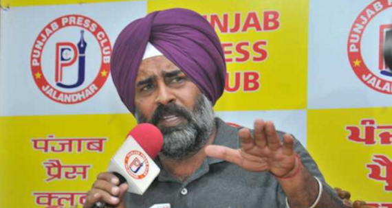 Pargat Singh addressing media persons at press club