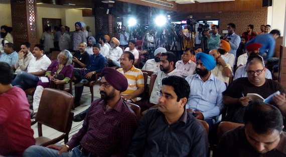 Journalists during press conference at Chandigarh