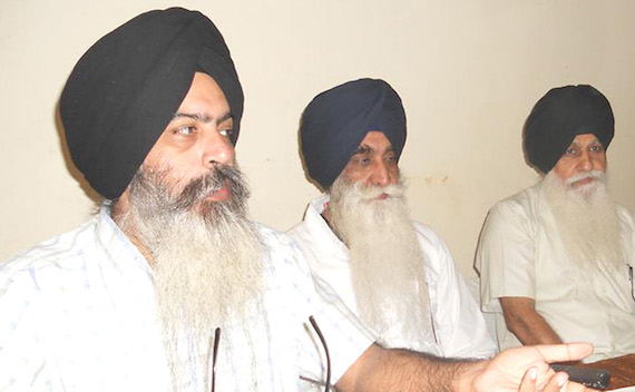 Dal Khalsa spokesperson Kanwar Pal Singh (L), Dal Khalsa chief Harpal Singh Cheema (C) and Harcharanjit Singh Dhammi (R) [File Photo]