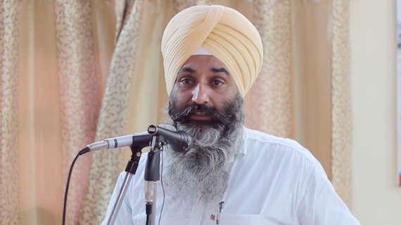 Advocate Jaspal Singh Manjhpur addressing the gathering