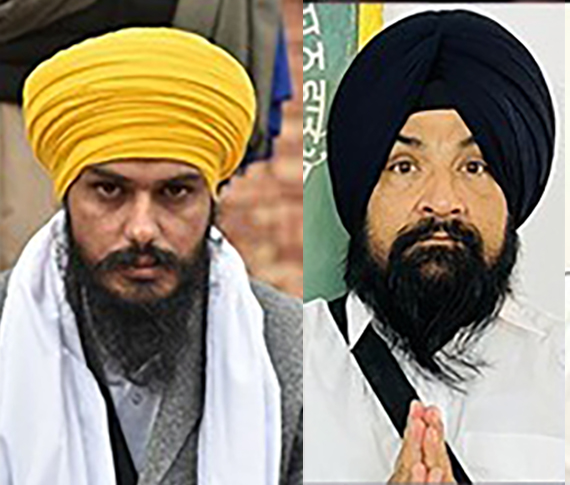 Amritpal Singh (L), Sarabjit Singh Khalsa (R) who won Lok Sabha election as independent candidates