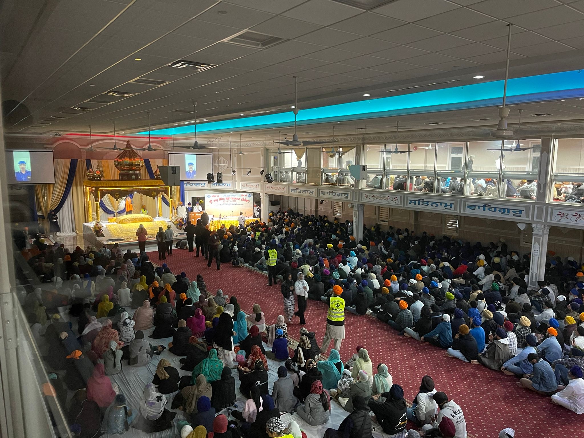 Another view of gathering at Gurdwara Sri Guru Singh Sabha in Malton, Brampton, Ontario