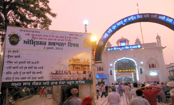 Bill Boards by Kar Sewa Khadoor Sahib, supporting Amritsar Foundation Day at Gurdwara Baba Deep Singh Shaheed
