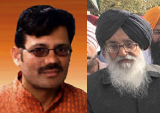 Kamal Sharma (L) - Parkash Singh Badal (R) [File Photos]