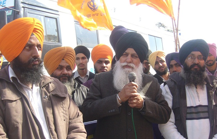 HS Dhami, President of Dal Khalsa, addressing a rally organized by "Sikh Youth of Punjab" at Tanda (Hoshiarpur) on February 05, 2013
