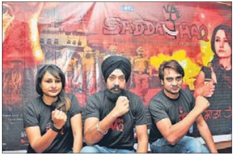 Sadda Haq team members addressed a press conference at Amritsar on May 05, 2013