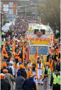 A view of Gurpurb Nagar Kirtan at Leicester (November 24, 2013)