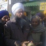 Bhai Gurmeet Singh with his mother outside Gurdwara Amb Sahib (Mohali)