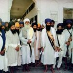 [File Photo] Baba Daya Singh and others with Sant Jarnail Singh Khalsa Bhindranwale