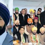 Bikram Majithia (L) - Congress Leaders on ralley hunger strike (R)