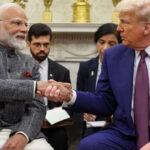 Indian Prime Minister Narendra Modi (L) with US President Donald Trump (R)