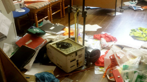The intruder went room to room, leaving a mess in his wake | Photo: Leicester Mercury