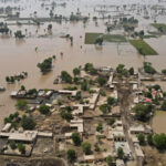 Aerial View of Flooded Villages and farmlans in Punjab