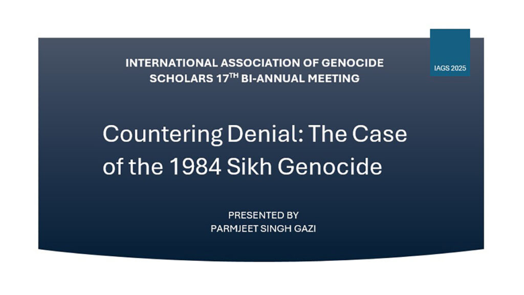 Countering Denial - The Case of the 1984 Sikh Genocide