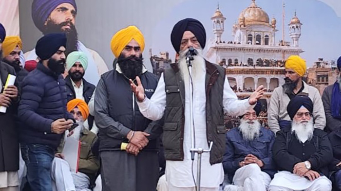 Dal Khalsa spokesperson S. Kanwarpal Singh addressing the gathering on 40th anniversary of Sarbat Khalsa 1986 at Amritsar